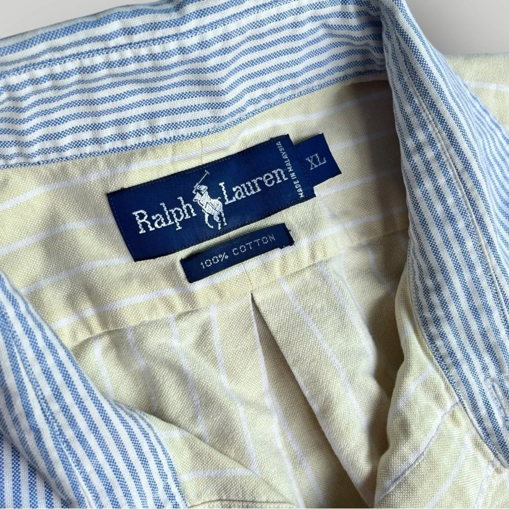 Ralph Lauren Yellow Striped Men's Shirt - Picture 3 of 15